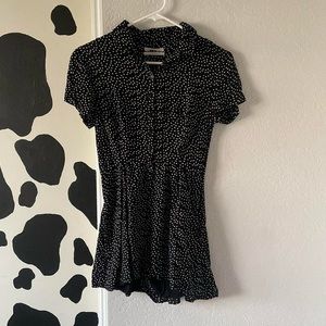 Urban Outfitters black polka dot romper
